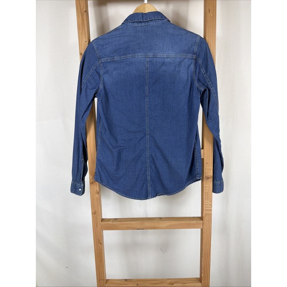Vintage Calvin Klein Pearl Snap Up Denim Jean Shirt #1298 Size SMALL - Picture 3 of 5